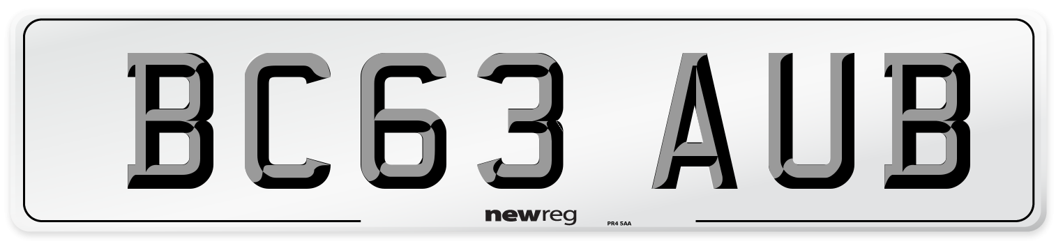 BC63 AUB Number Plate from New Reg